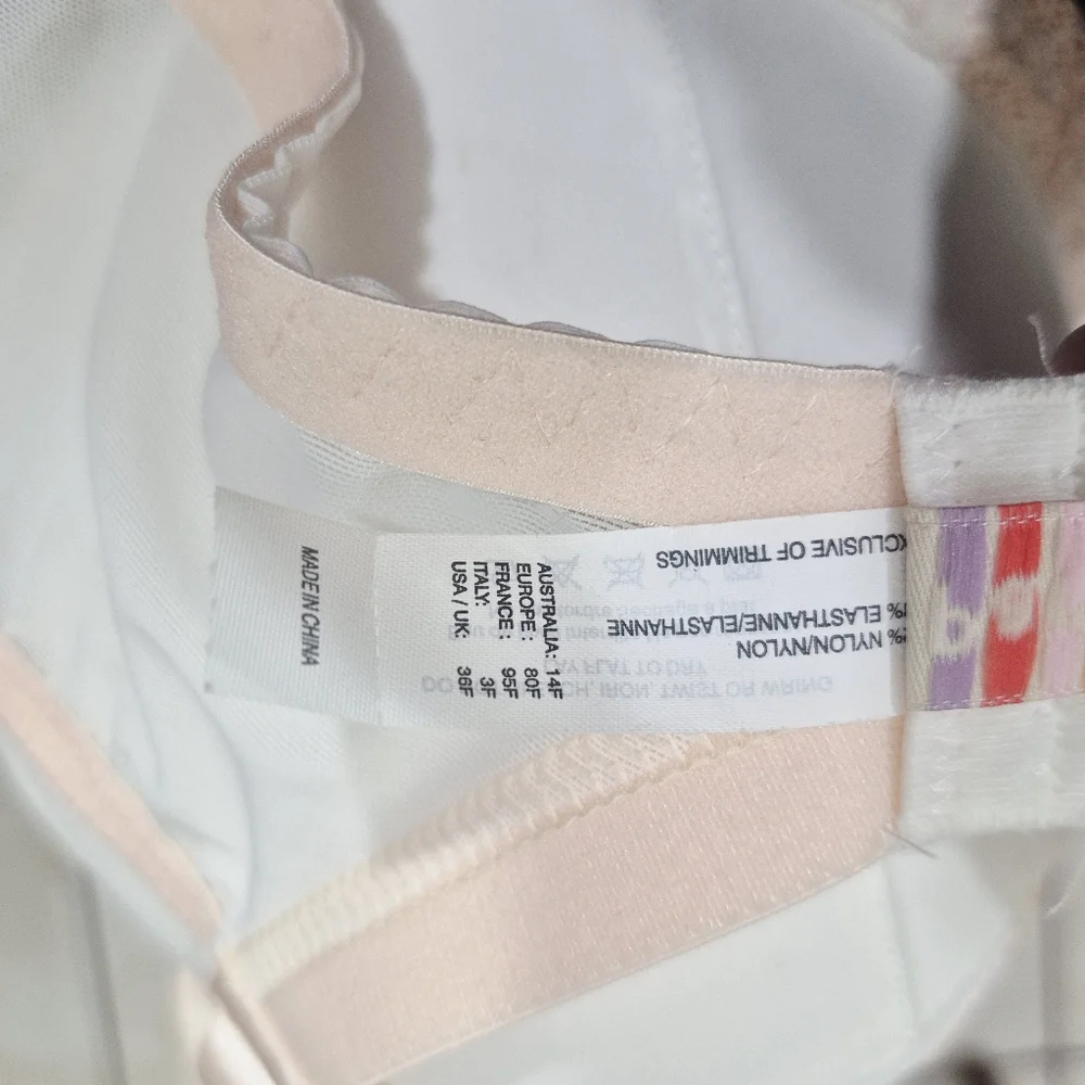 36F Affinitas Parfait Melissa 8201 Balconette Molded‎ Bra Ivory NWT